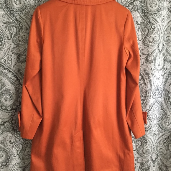 PUMPKIN COAT CENTIGRADE ALL WEATHER  TRENCH SZ MEDIUM ORANGE BEAUTIFUL DETAILS - Picture 3 of 6